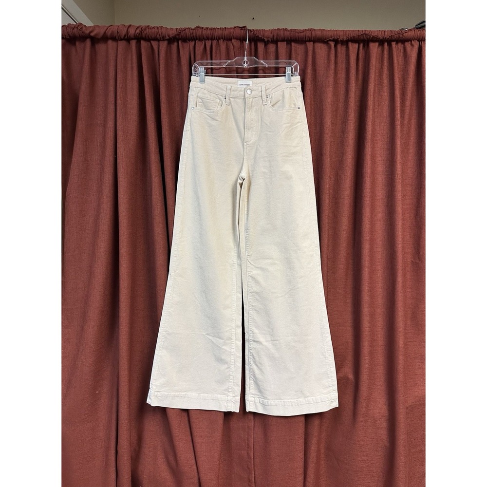 Driftwood Martha Wide Leg Corduroy Pants Cream Womens W28 L34 DW-P43369A
